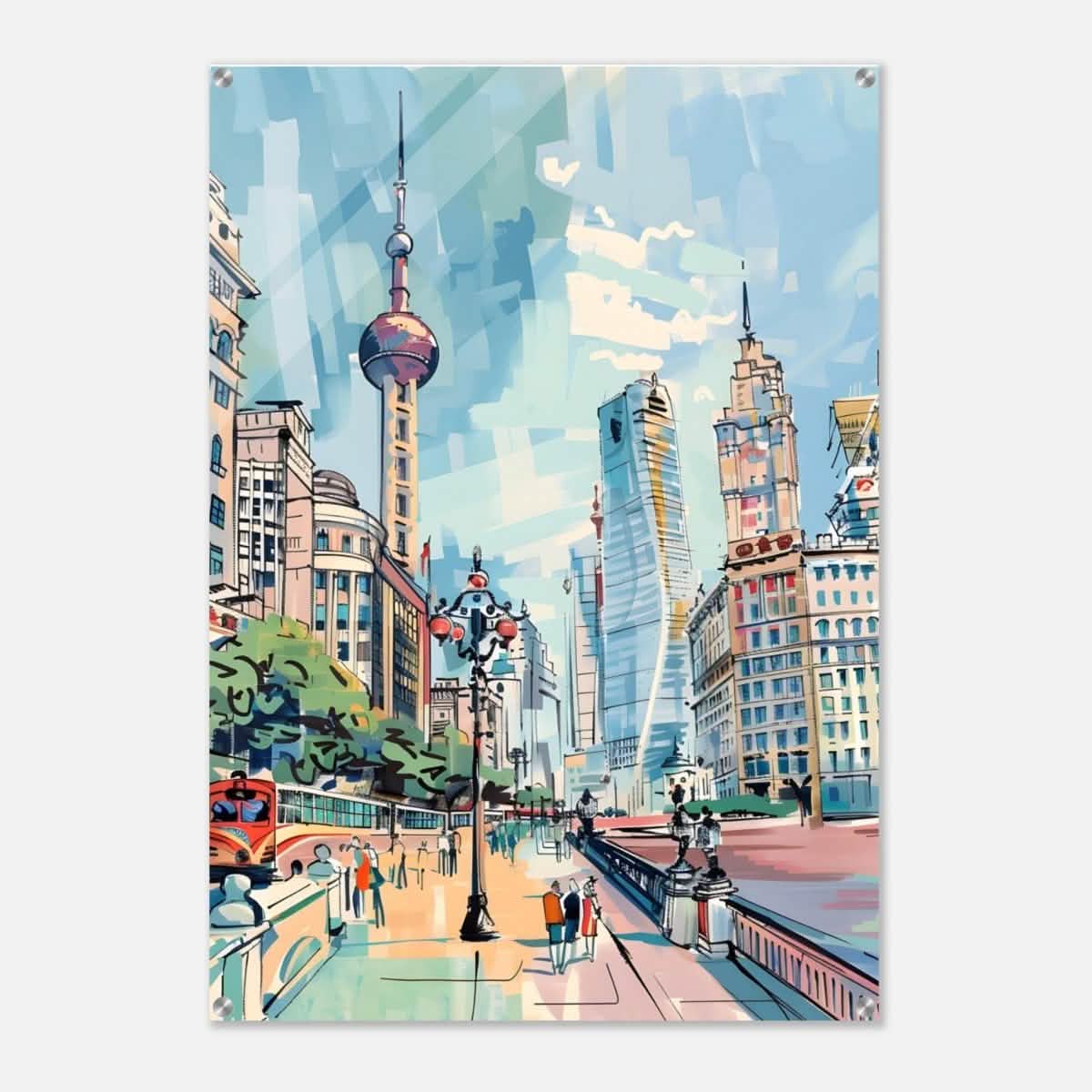 Da Vinci Travel Collection wall art print | Shanghai China - Acrylic Print - 70x100 cm / 28x40″ -