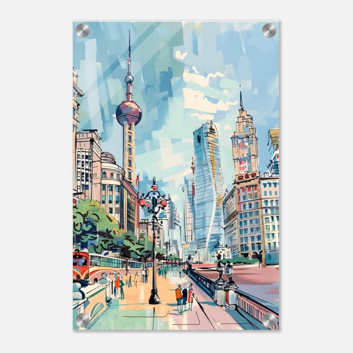 Da Vinci Travel Collection wall art print | Shanghai China - Acrylic Print - 30x45 cm / 12x18″ -