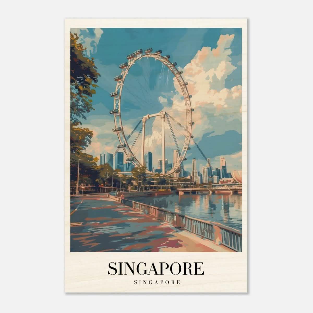 Da Vinci Travel Collection wall art print | Singapore - Wood Prints - 40x60 cm / 16x24″ - 20 mm