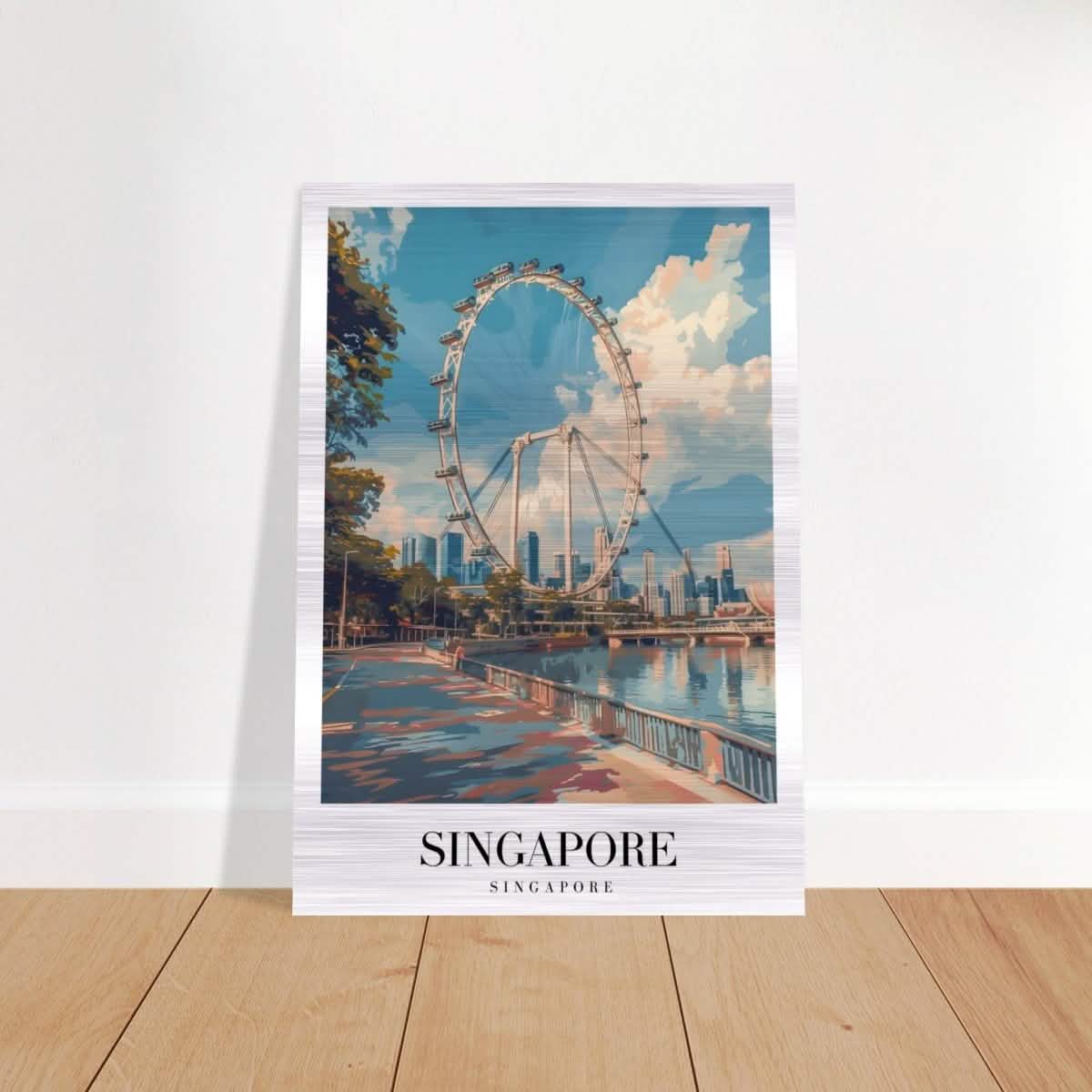 Da Vinci Travel Collection wall art print | Singapore - Brushed Aluminum Print - 70x100 cm / 28x40″ -