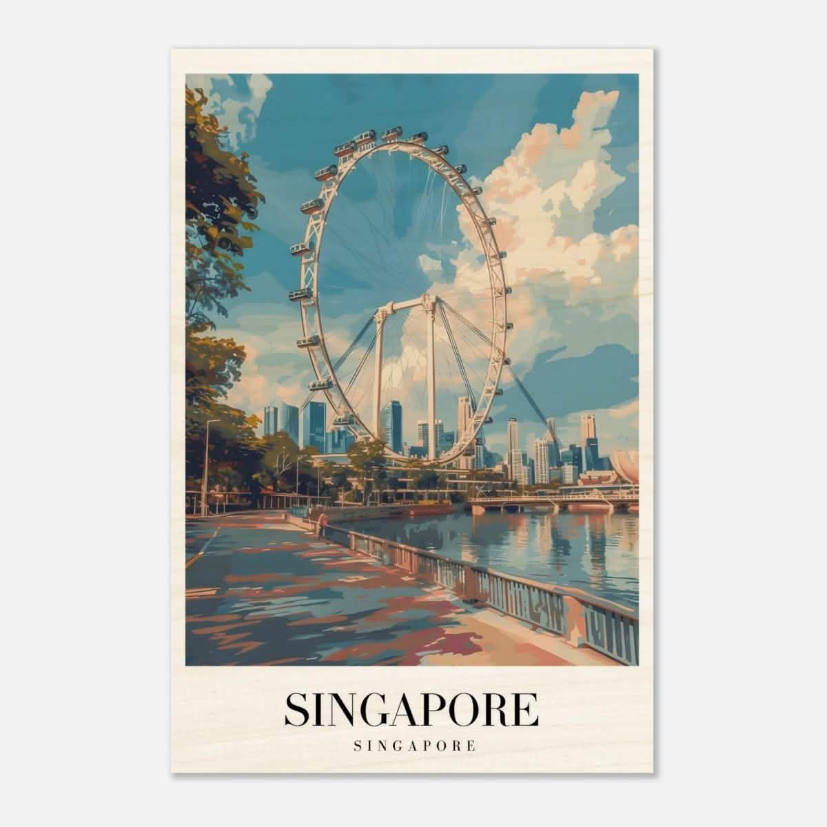 Da Vinci Travel Collection wall art print | Singapore - Wood Prints - 60x90 cm / 24x36″ - 20 mm