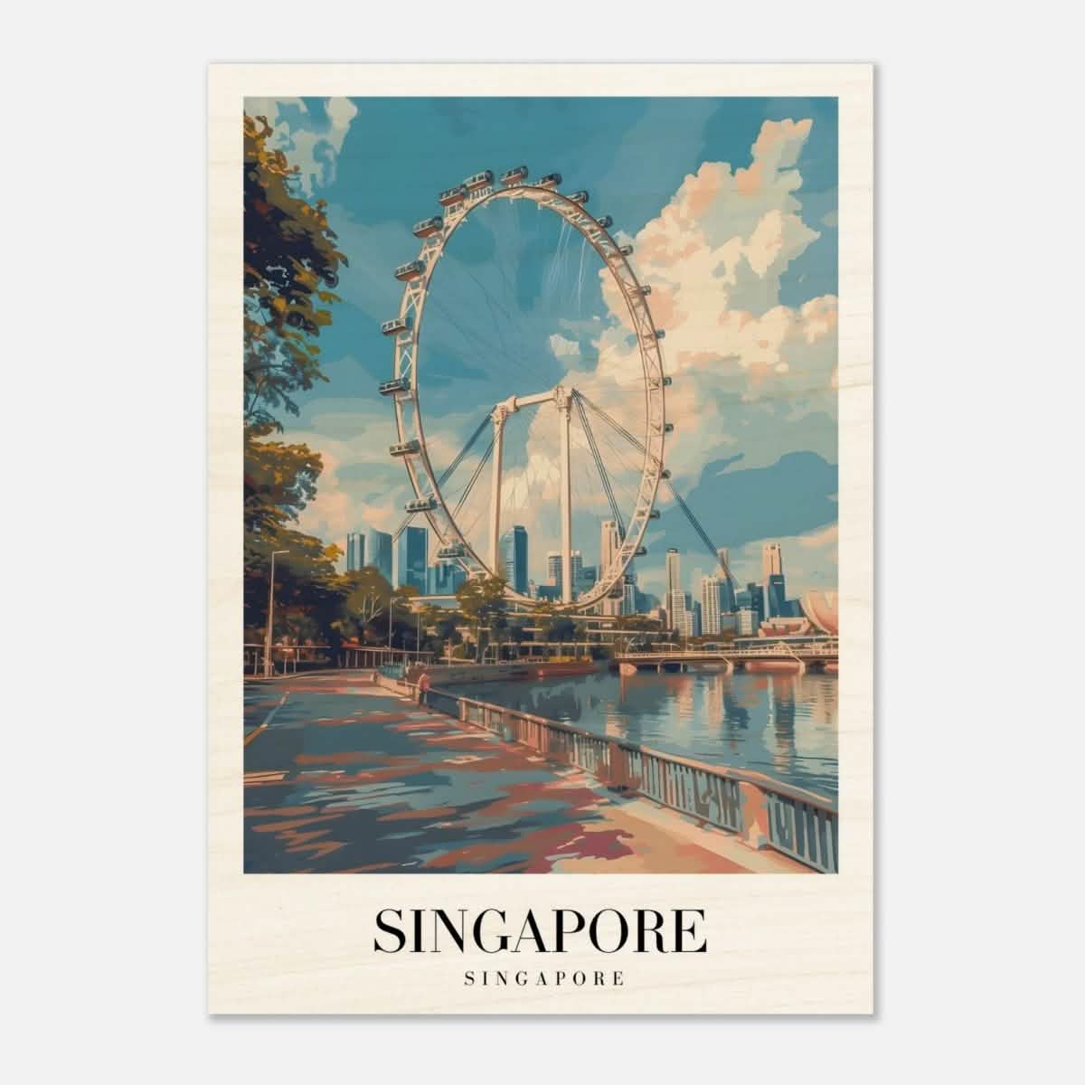 Da Vinci Travel Collection wall art print | Singapore - Wood Prints - 70x100 cm / 28x40″ - 10 mm