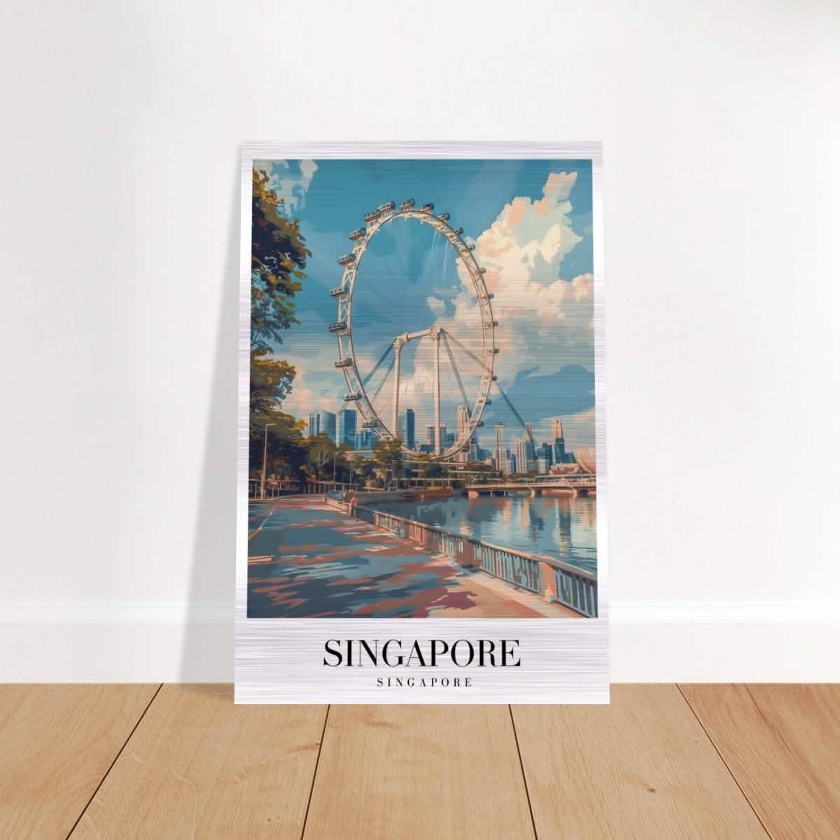 Da Vinci Travel Collection wall art print | Singapore - Brushed Aluminum Print - 40x60 cm / 16x24″ -