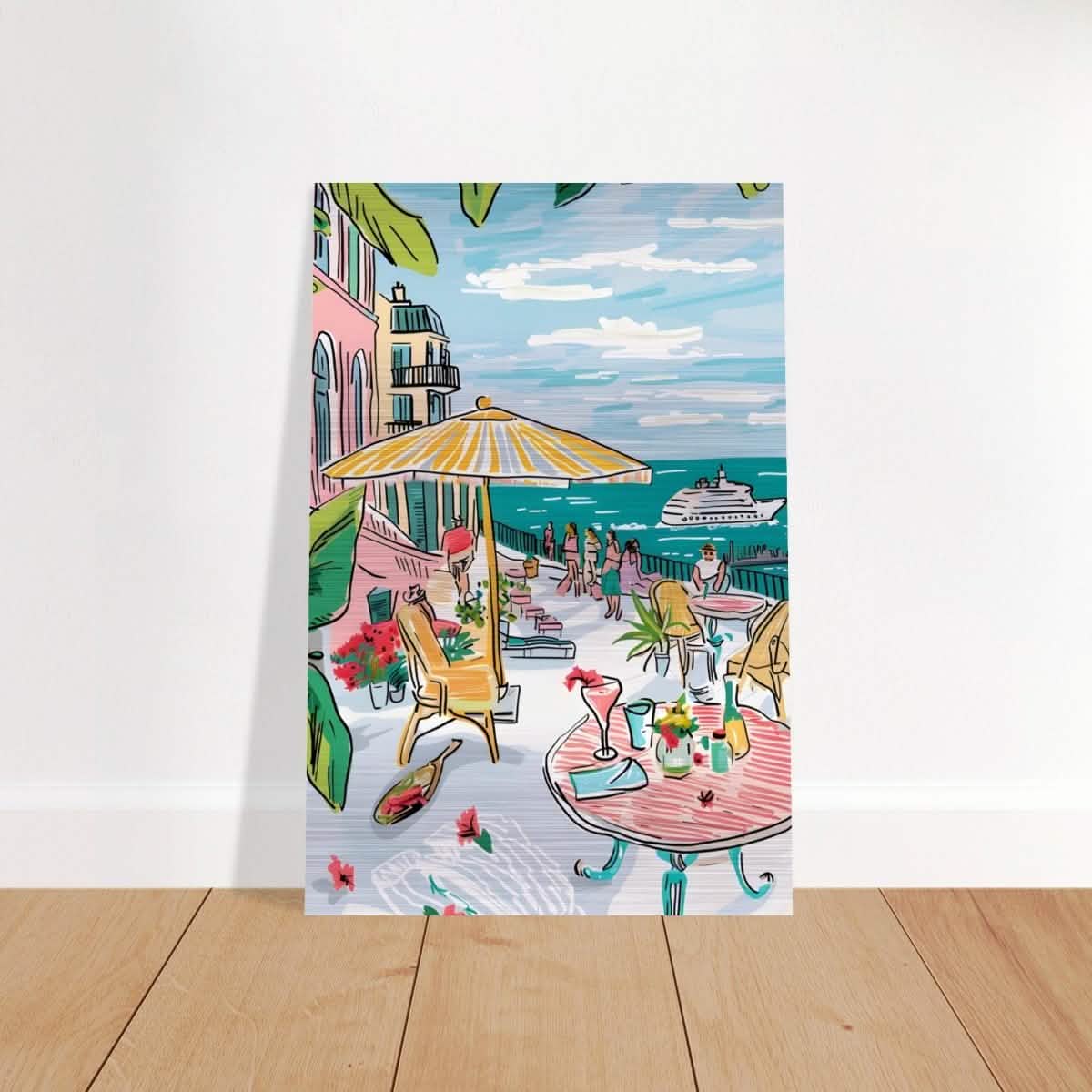 Da Vinci Travel Collection wall art print | St. Tropez France - Brushed Aluminum Print - 30x45 cm / 12x18″ -