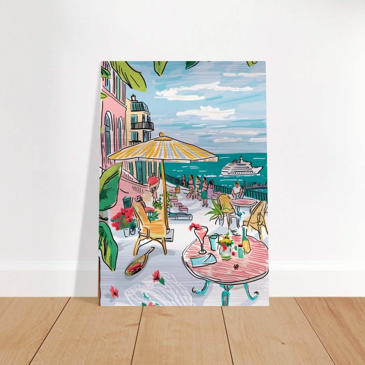 Da Vinci Travel Collection wall art print | St. Tropez France - Brushed Aluminum Print - 70x100 cm / 28x40″ -