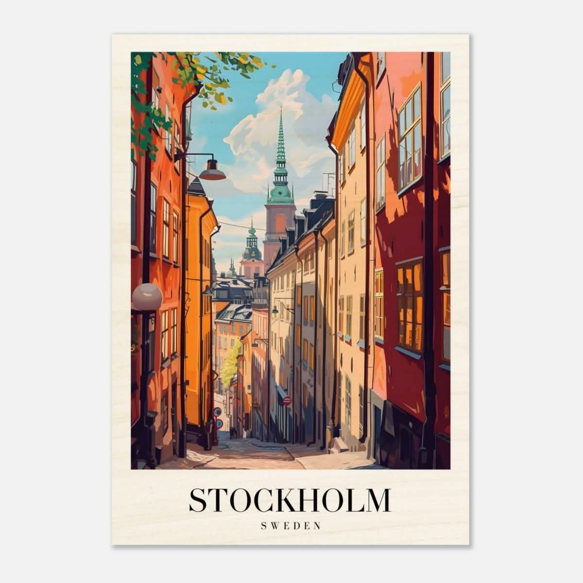 Da Vinci Travel Collection wall art print | Stockholm Sweden - Wood Prints - 70x100 cm / 28x40″ - 10 mm