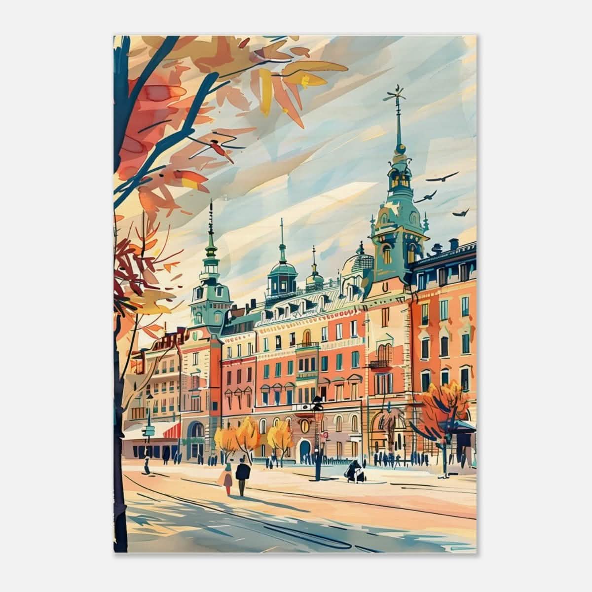 Da Vinci Travel Collection wall art print | Stockholm Sweden - Wood Prints - 70x100 cm / 28x40″ - 10 mm