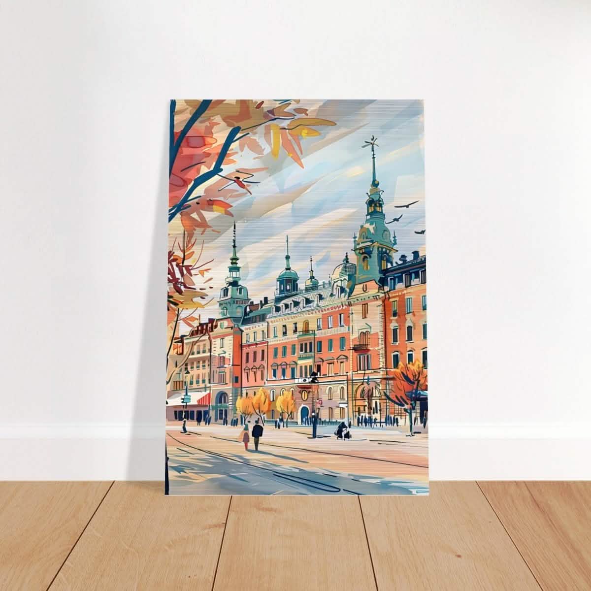 Da Vinci Travel Collection wall art print | Stockholm Sweden - Brushed Aluminum Print - 40x60 cm / 16x24″ -