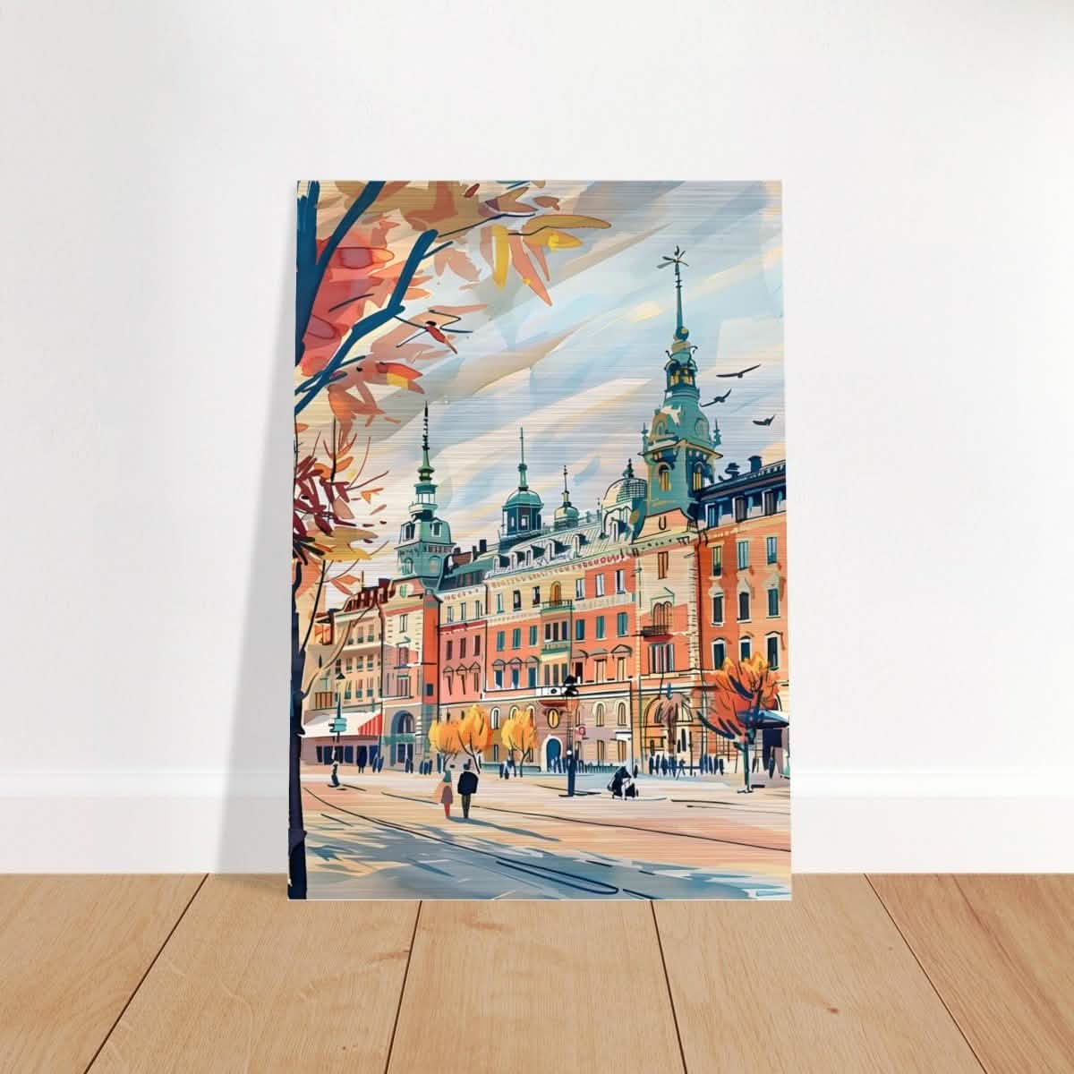 Da Vinci Travel Collection wall art print | Stockholm Sweden - Brushed Aluminum Print - 70x100 cm / 28x40″ -