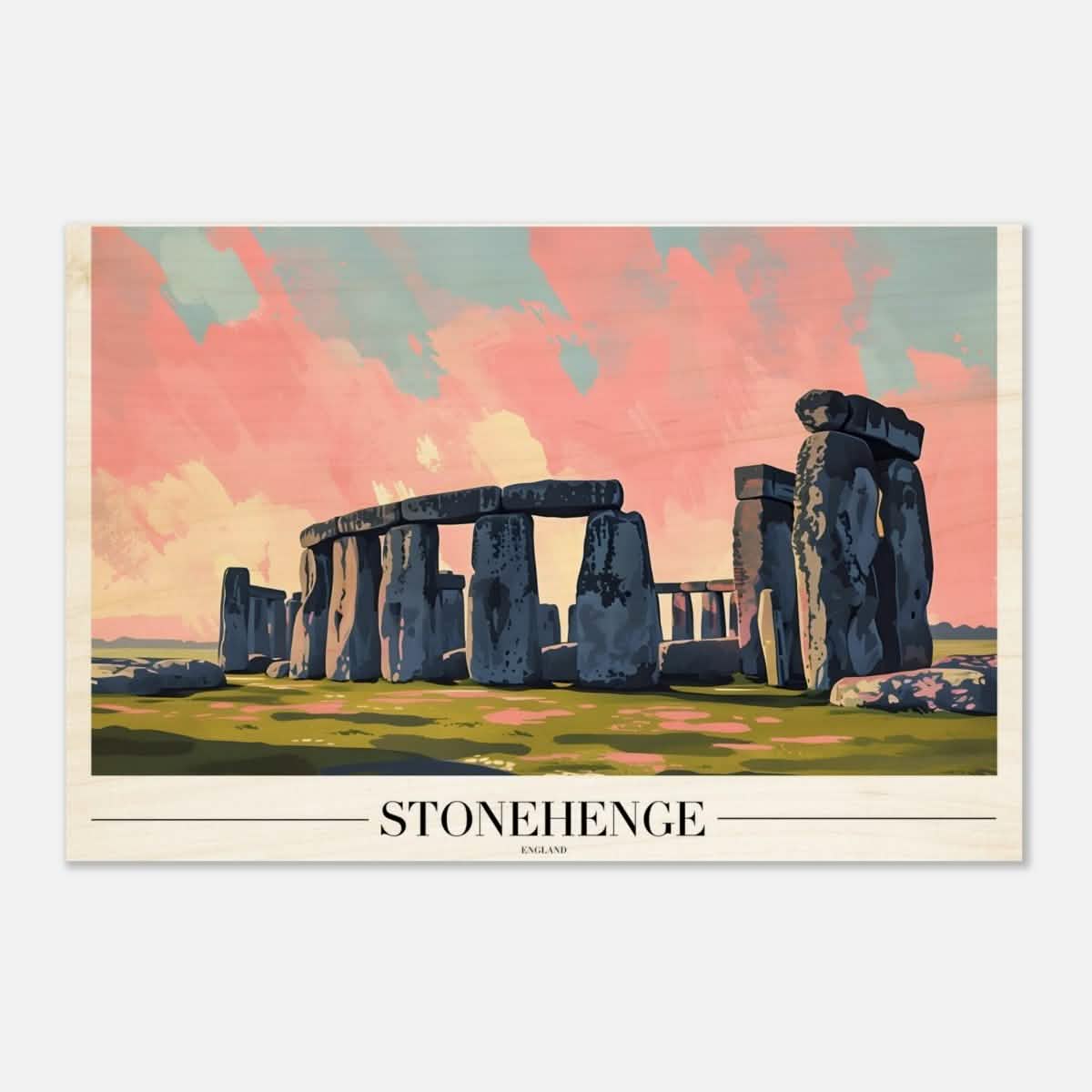 Da Vinci Travel Collection wall art print | Stonehenge England - Wood Prints - 30x45 cm / 12x18″ - 20 mm