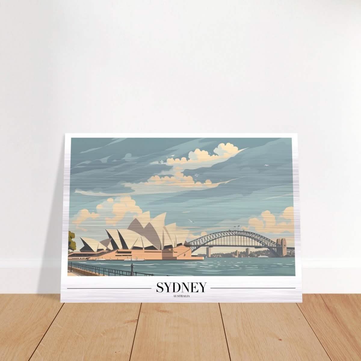 Da Vinci Travel Collection wall art print | Sydney Australia | Harbour Bridge Opera House - Brushed Aluminum Print - 70x100 cm / 28x40″ -