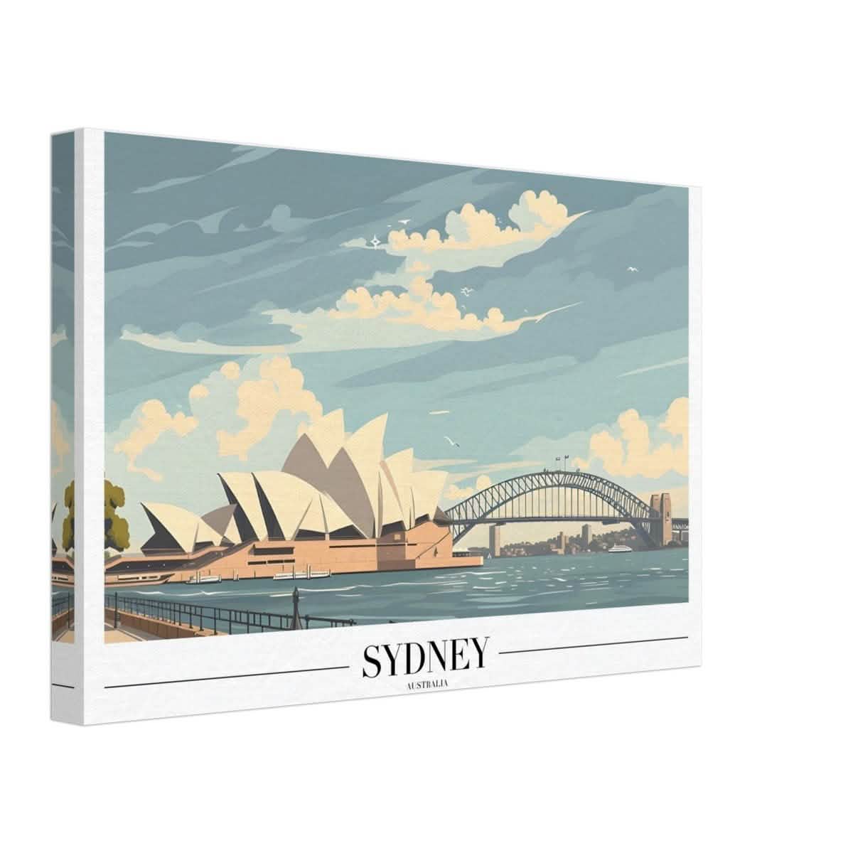 Da Vinci Travel Collection wall art print | Sydney Australia | Harbour Bridge Opera House - Canvas - 30x45 cm / 12x18″ - Thick