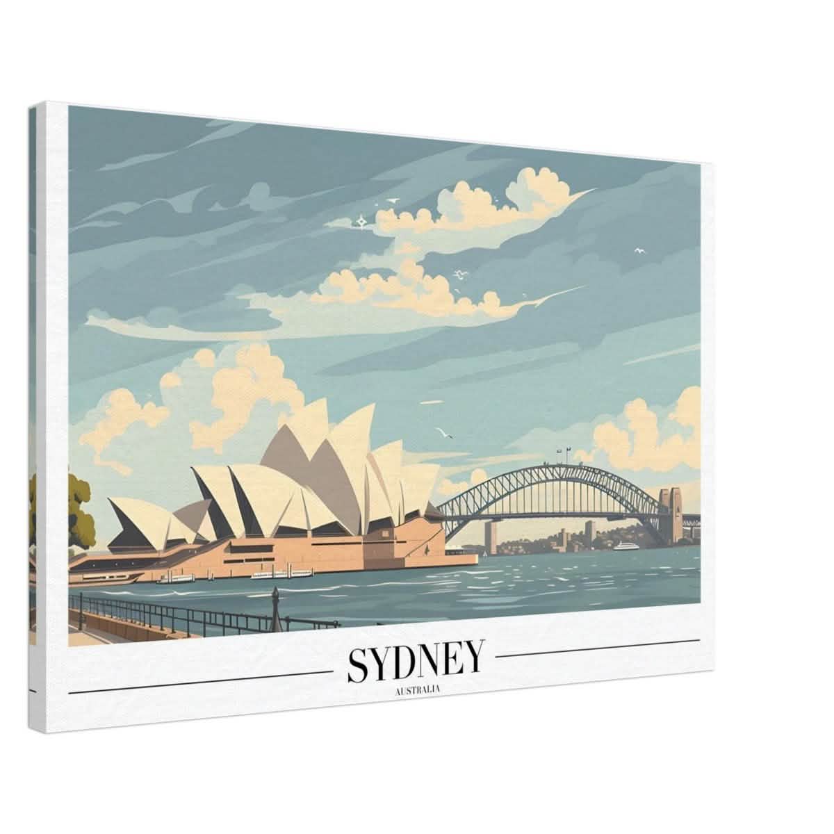 Da Vinci Travel Collection wall art print | Sydney Australia | Harbour Bridge Opera House - Canvas - 60x90 cm / 24x36″ - Thick