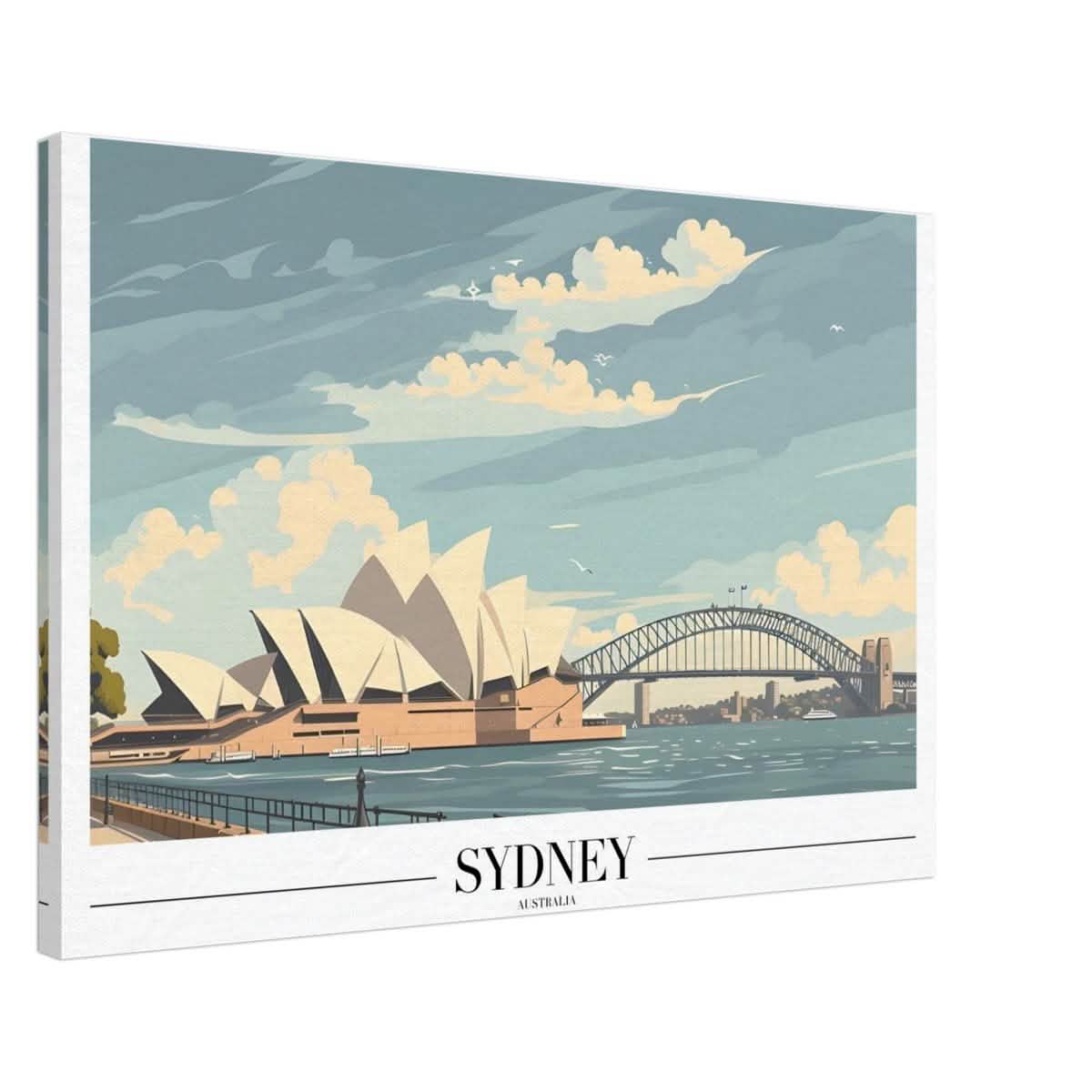 Da Vinci Travel Collection wall art print | Sydney Australia | Harbour Bridge Opera House - Canvas - 50x75 cm / 20x30″ - Slim