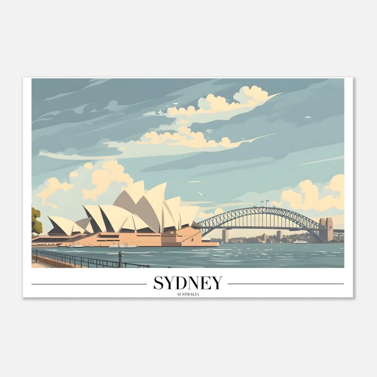 Da Vinci Travel Collection wall art print | Sydney Australia | Harbour Bridge Opera House - Aluminum Print - 40x60 cm / 16x24″ -