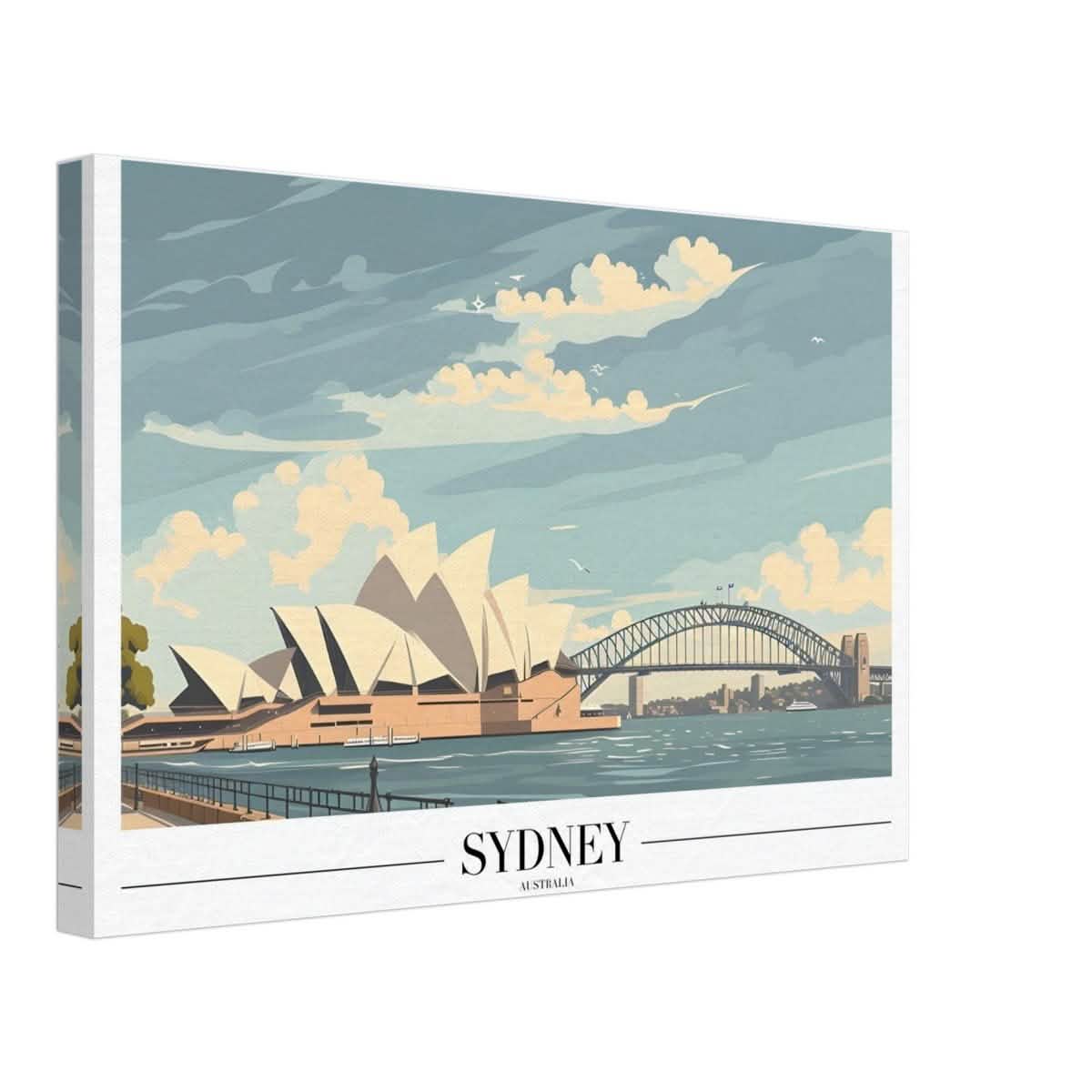 Da Vinci Travel Collection wall art print | Sydney Australia | Harbour Bridge Opera House - Canvas - 30x45 cm / 12x18″ - Slim