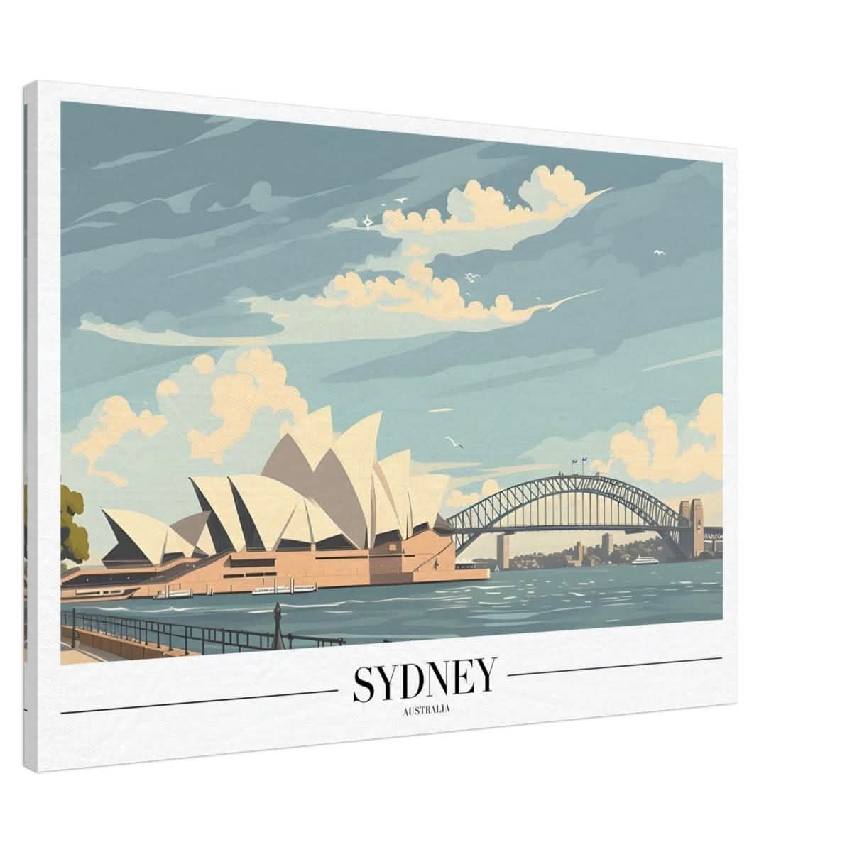 Da Vinci Travel Collection wall art print | Sydney Australia | Harbour Bridge Opera House - Canvas - 70x100 cm / 28x40″ - Slim