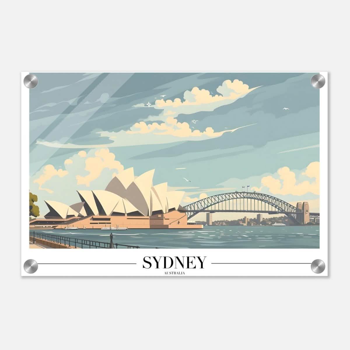Da Vinci Travel Collection wall art print | Sydney Australia | Harbour Bridge Opera House - Acrylic Print - 30x45 cm / 12x18″ -