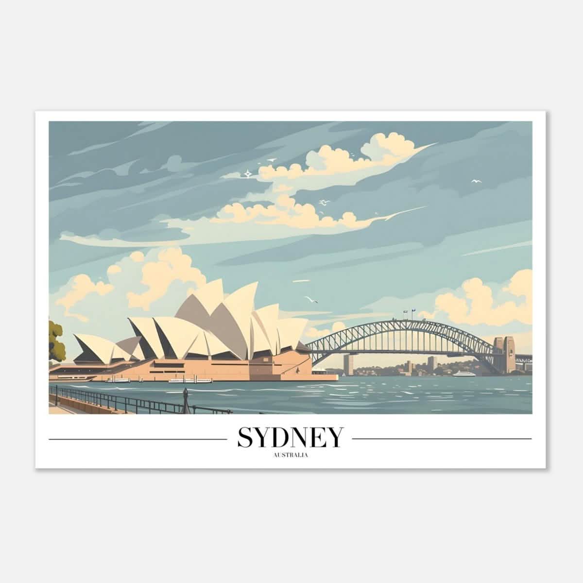 Da Vinci Travel Collection wall art print | Sydney Australia | Harbour Bridge Opera House - Aluminum Print - 70x100 cm / 28x40″ -
