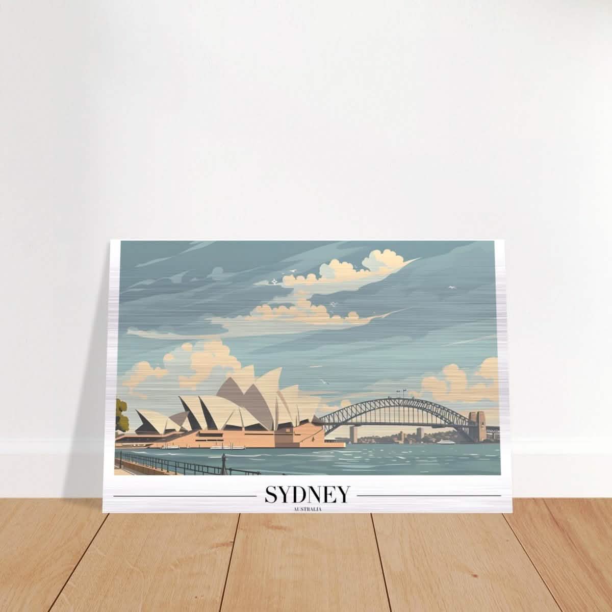 Da Vinci Travel Collection wall art print | Sydney Australia | Harbour Bridge Opera House - Brushed Aluminum Print - 40x60 cm / 16x24″ -