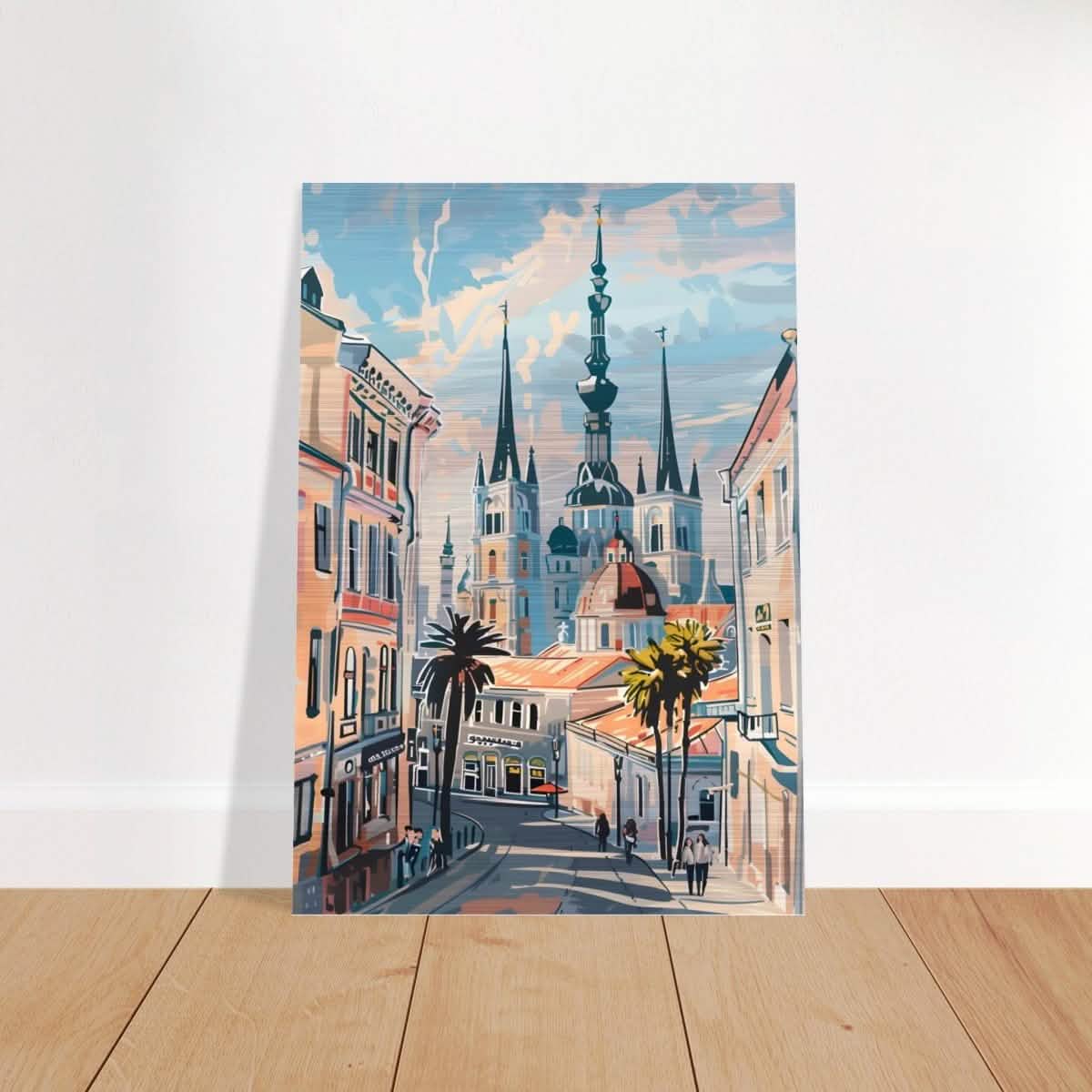 Da Vinci Travel Collection wall art print | Tallinn Estonia - Brushed Aluminum Print - 70x100 cm / 28x40″ -