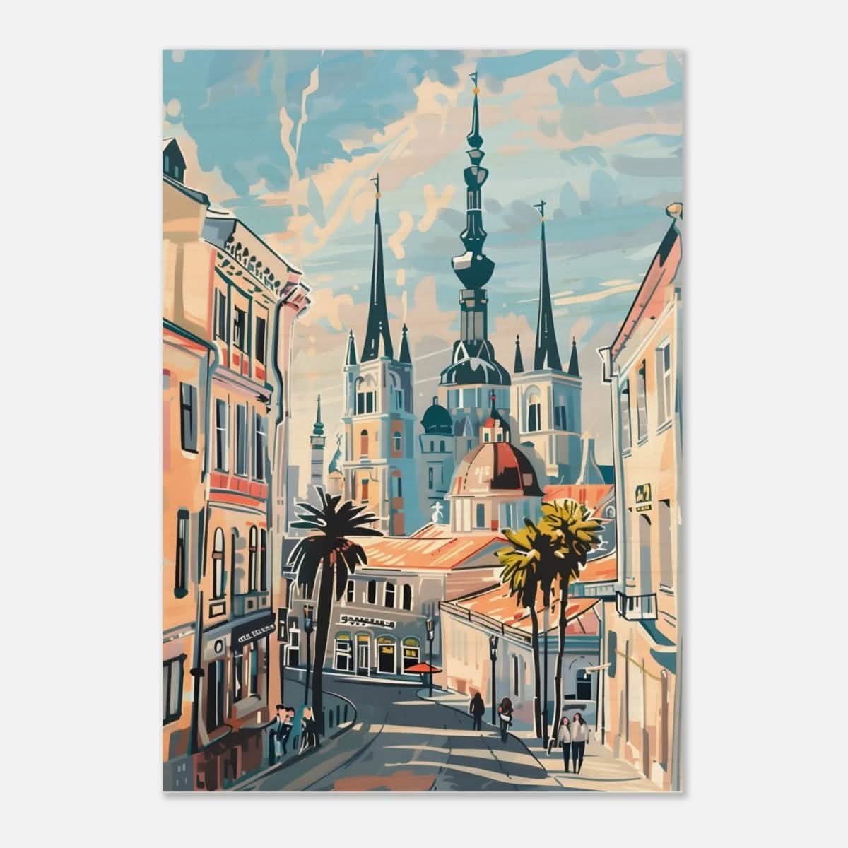 Da Vinci Travel Collection wall art print | Tallinn Estonia - Wood Prints - 70x100 cm / 28x40″ - 10 mm