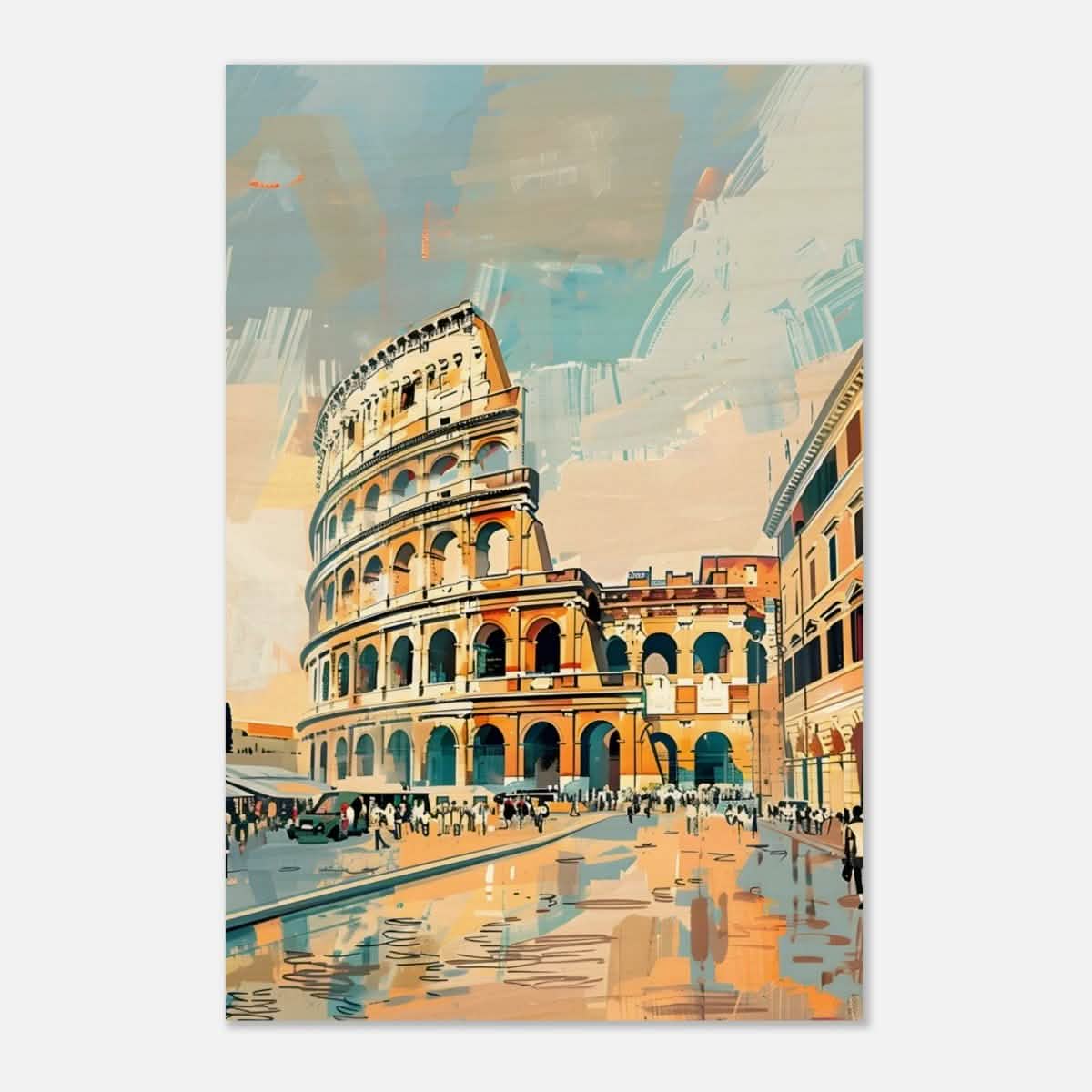 Da Vinci Travel Collection wall art print | The Colosseum Rome Italy - Wood Prints - 60x90 cm / 24x36″ - 10 mm