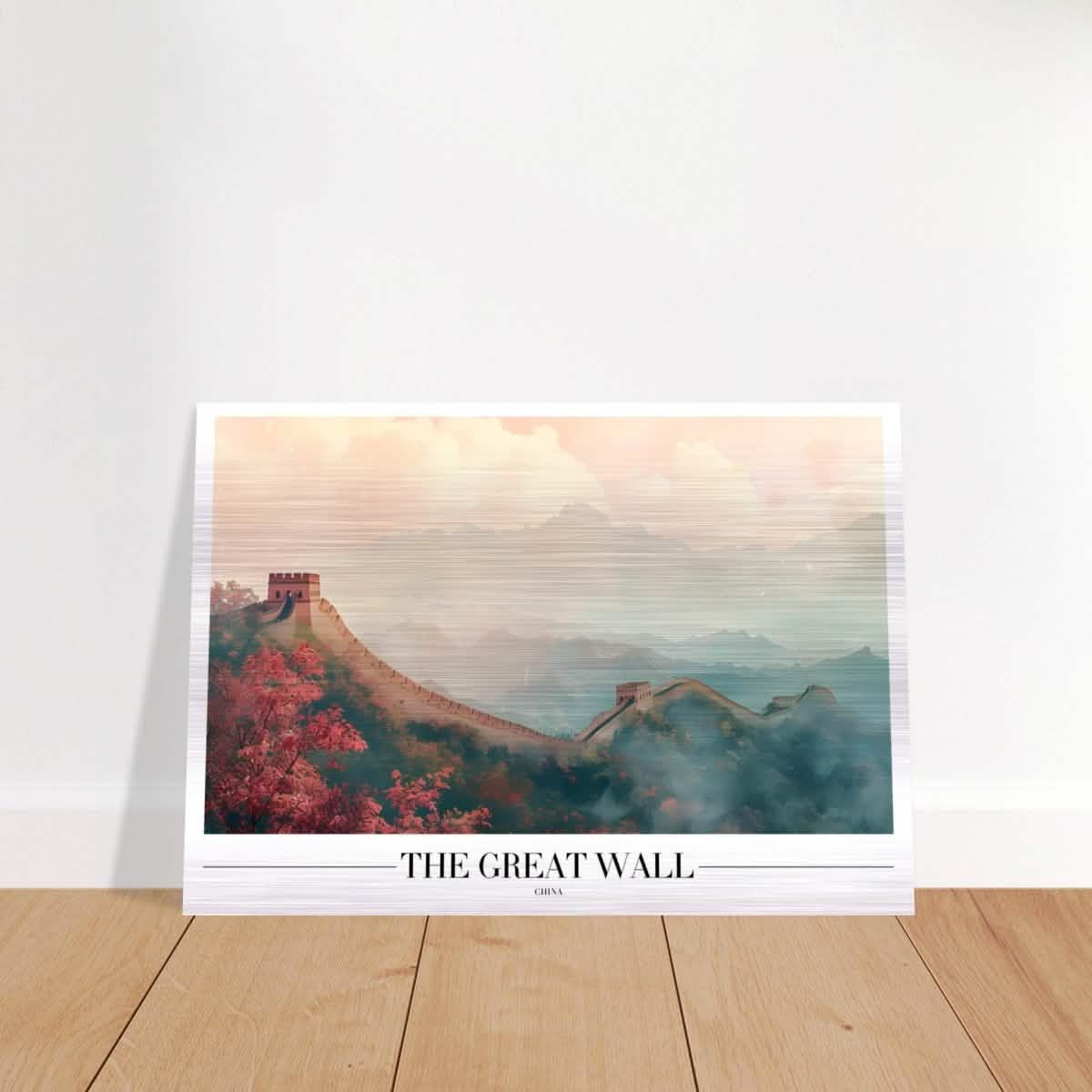 Da Vinci Travel Collection wall art print | The Great Wall China - Brushed Aluminum Print - 70x100 cm / 28x40″ -