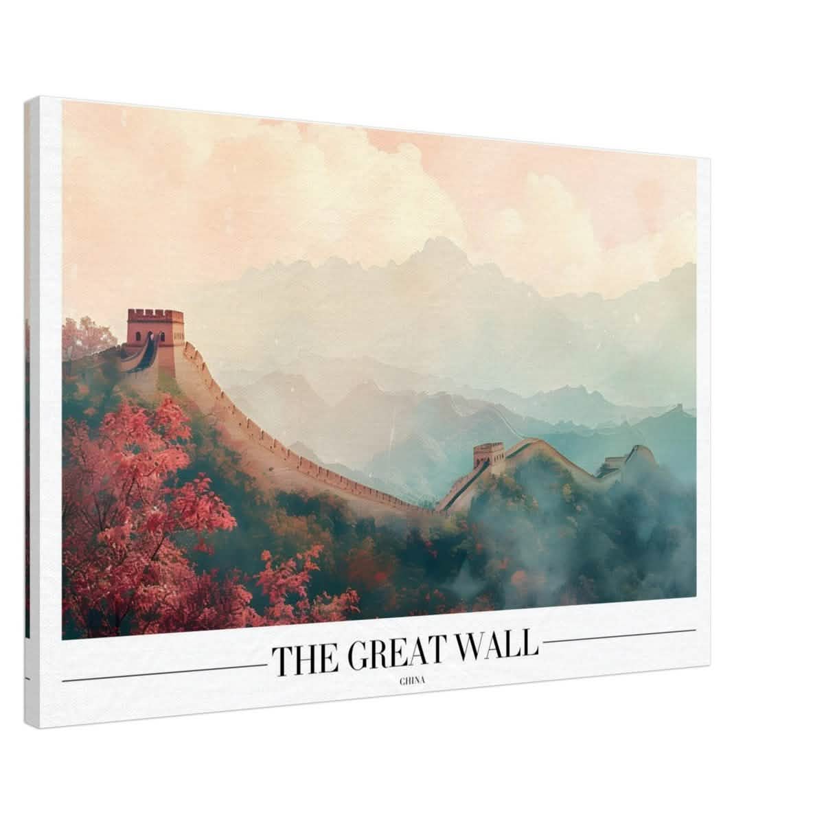 Da Vinci Travel Collection wall art print | The Great Wall China - Canvas - 60x90 cm / 24x36″ - Slim