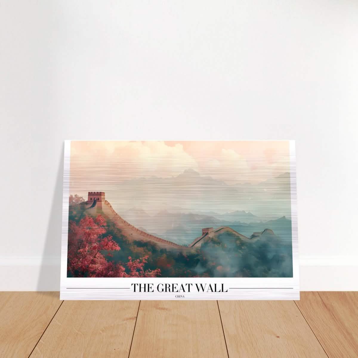 Da Vinci Travel Collection wall art print | The Great Wall China - Brushed Aluminum Print - 30x45 cm / 12x18″ -
