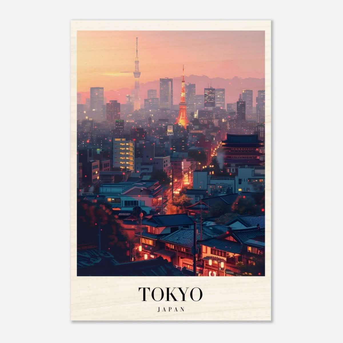 Da Vinci Travel Collection wall art print | Tokyo Japan - Wood Prints - 30x45 cm / 12x18″ - 20 mm