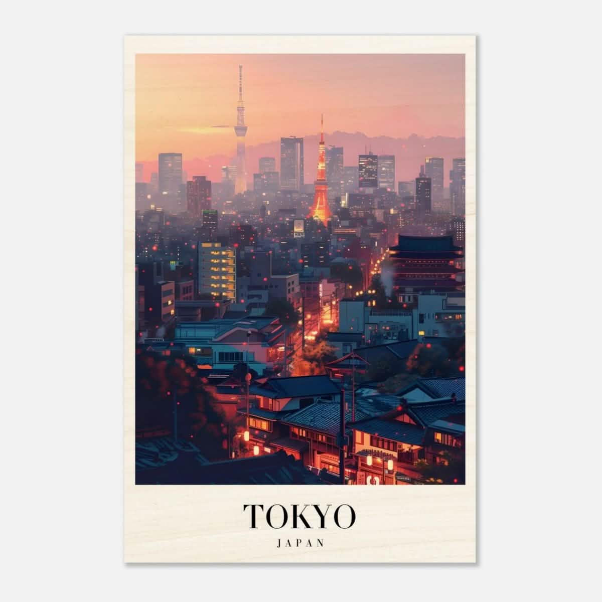 Da Vinci Travel Collection wall art print | Tokyo Japan - Wood Prints - 40x60 cm / 16x24″ - 10 mm