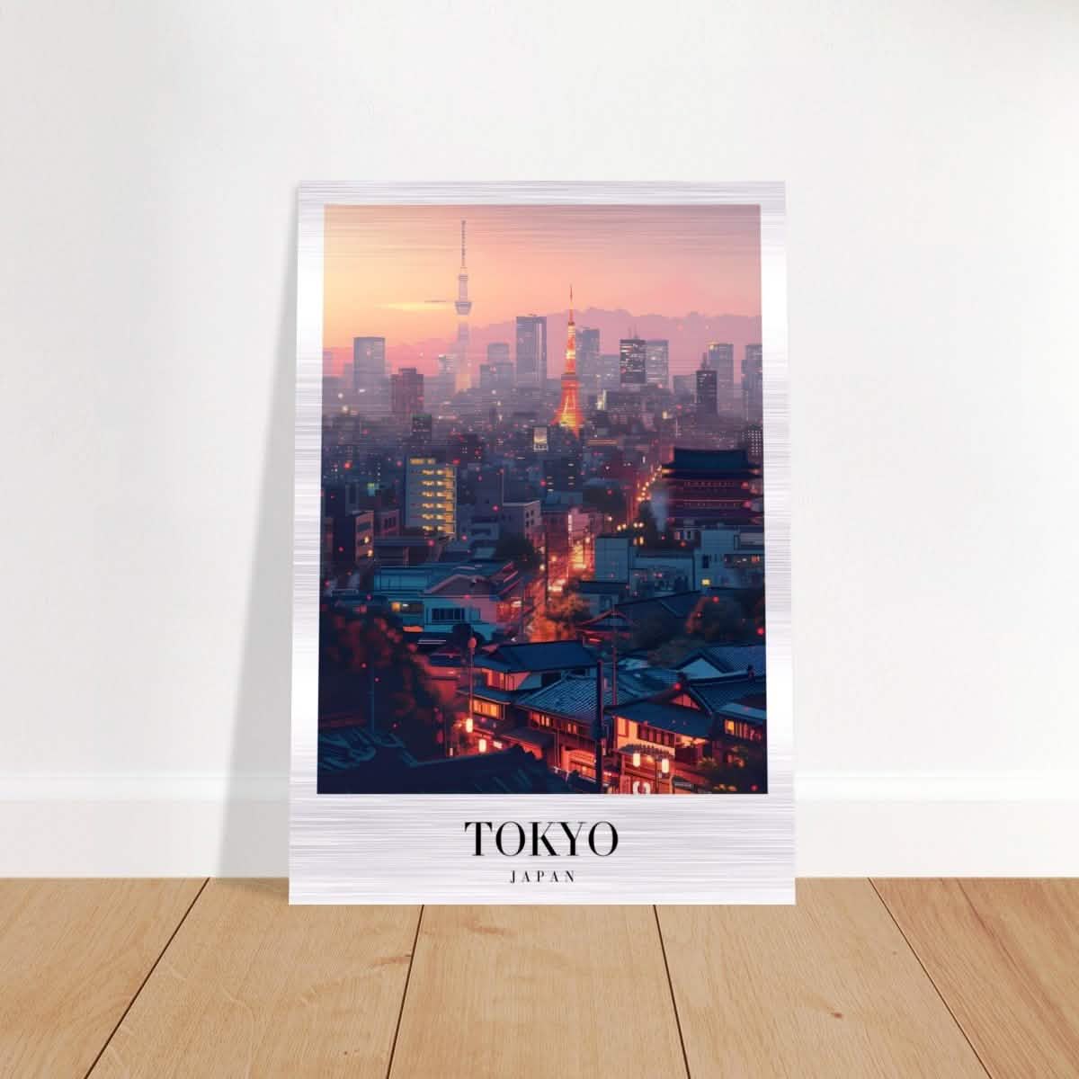 Da Vinci Travel Collection wall art print | Tokyo Japan - Brushed Aluminum Print - 70x100 cm / 28x40″ -