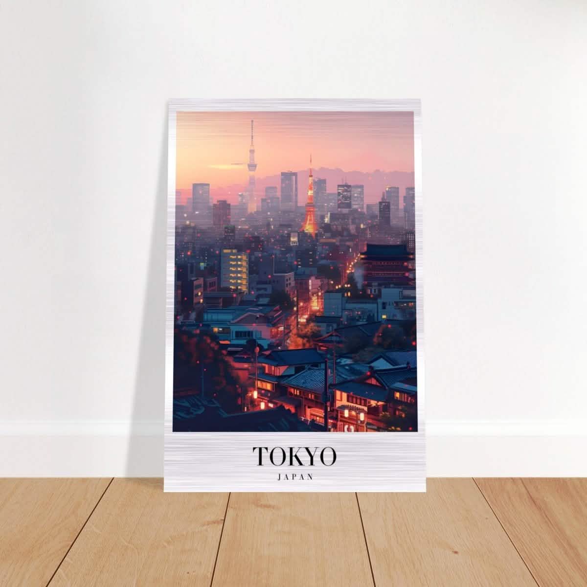 Da Vinci Travel Collection wall art print | Tokyo Japan - Brushed Aluminum Print - 40x60 cm / 16x24″ -