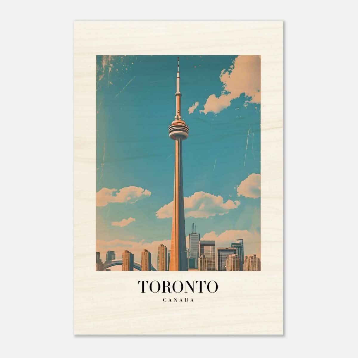 Da Vinci Travel Collection wall art print | Toronto Canada - Wood Prints - 50x75 cm / 20x30″ - 20 mm