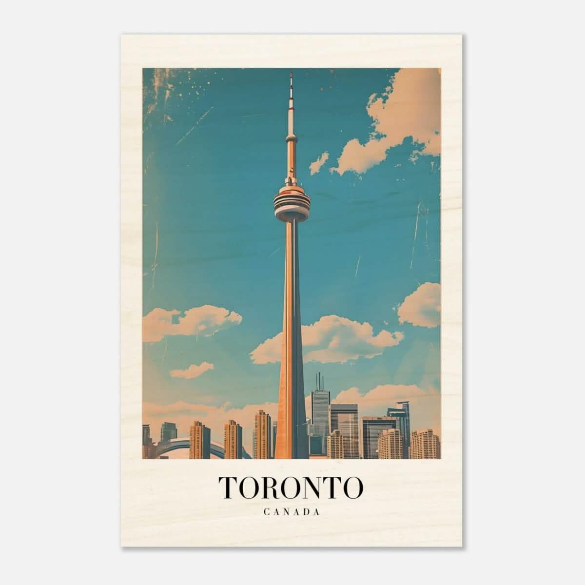 Da Vinci Travel Collection wall art print | Toronto Canada - Wood Prints - 30x45 cm / 12x18″ - 20 mm
