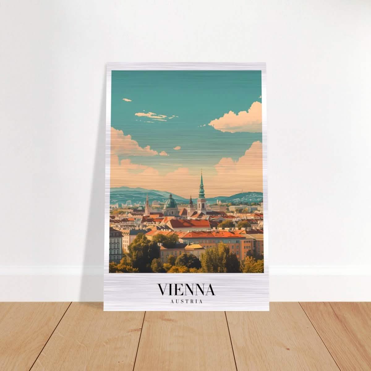 Da Vinci Travel Collection wall art print | Vienna Austria - Brushed Aluminum Print - 60x90 cm / 24x36″ -