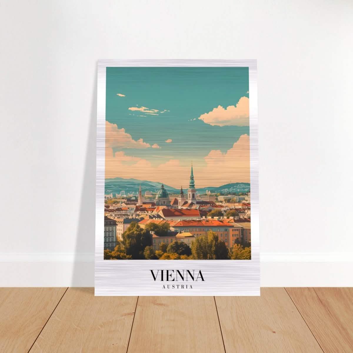 Da Vinci Travel Collection wall art print | Vienna Austria - Brushed Aluminum Print - 70x100 cm / 28x40″ -