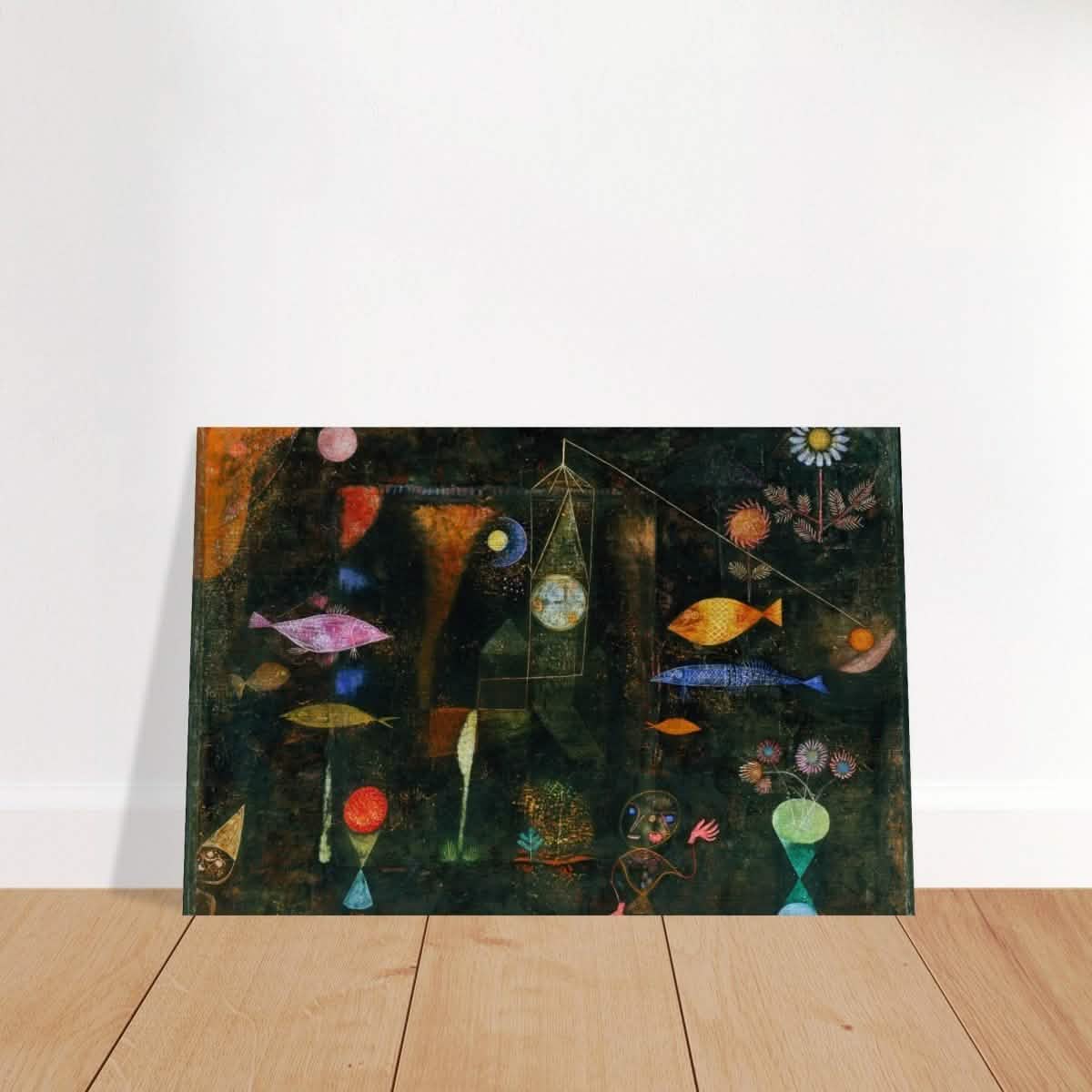 Da Vinci Vintage wall art print | Fish Magic by Paul Klee (1925) - Brushed Aluminum Print - 30x45 cm / 12x18″ -