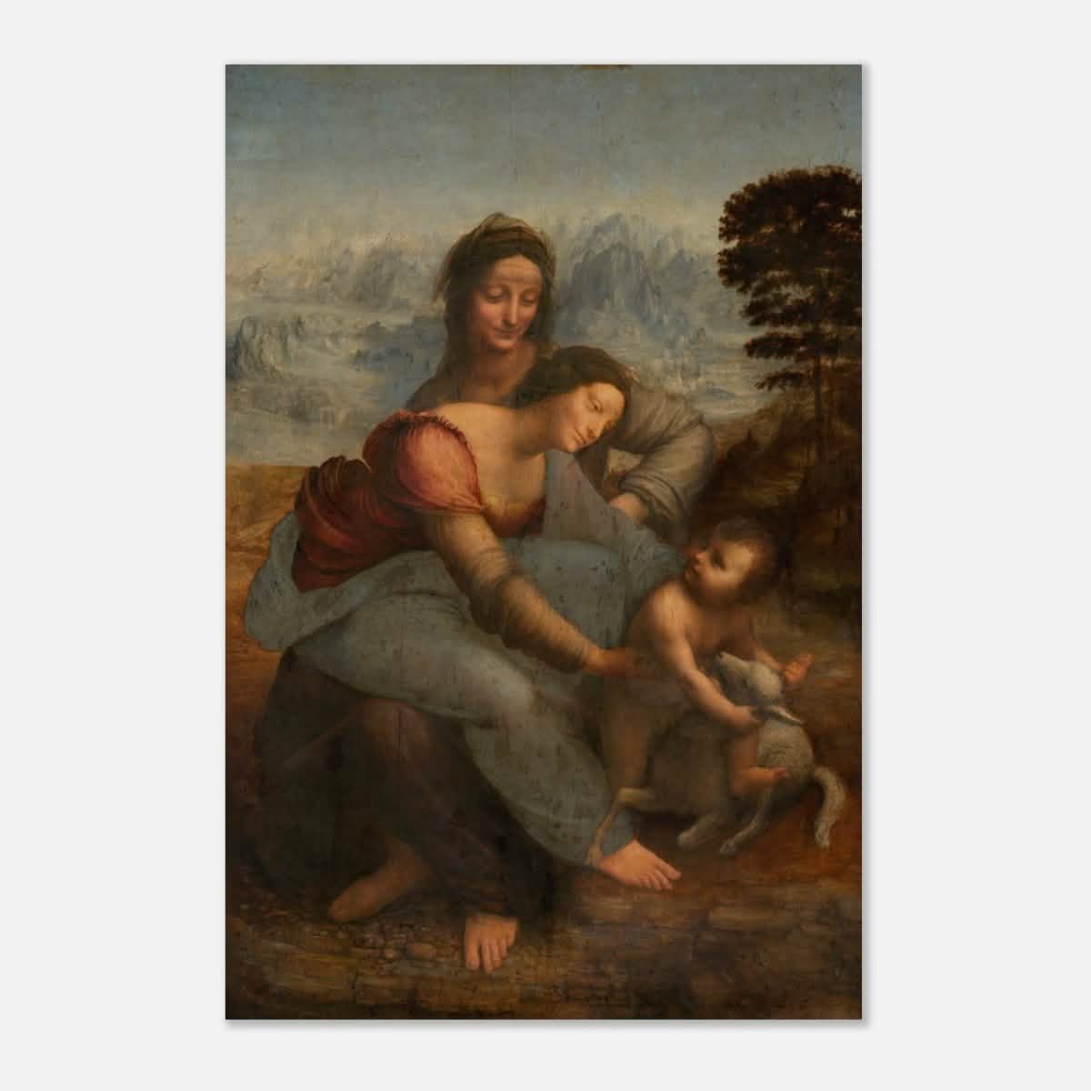 Da Vinci Vintage wall art print | The Virgin and Child with St. Anne by Leonardo da Vinci - Wood Prints - 40x60 cm / 16x24″ -