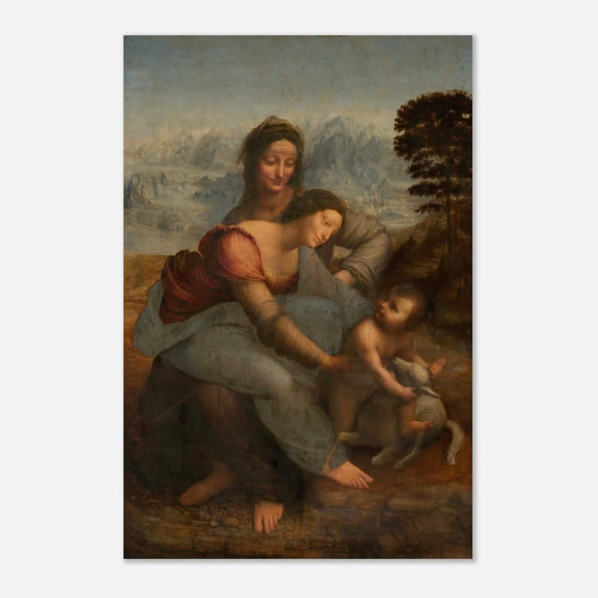 Da Vinci Vintage wall art print | The Virgin and Child with St. Anne by Leonardo da Vinci - Wood Prints - 30x45 cm / 12x18″ -