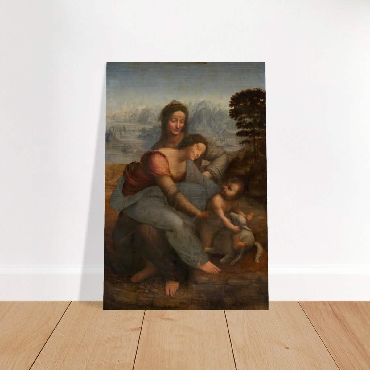 Da Vinci Vintage wall art print | The Virgin and Child with St. Anne by Leonardo da Vinci - Brushed Aluminum Print - 30x45 cm / 12x18″ -