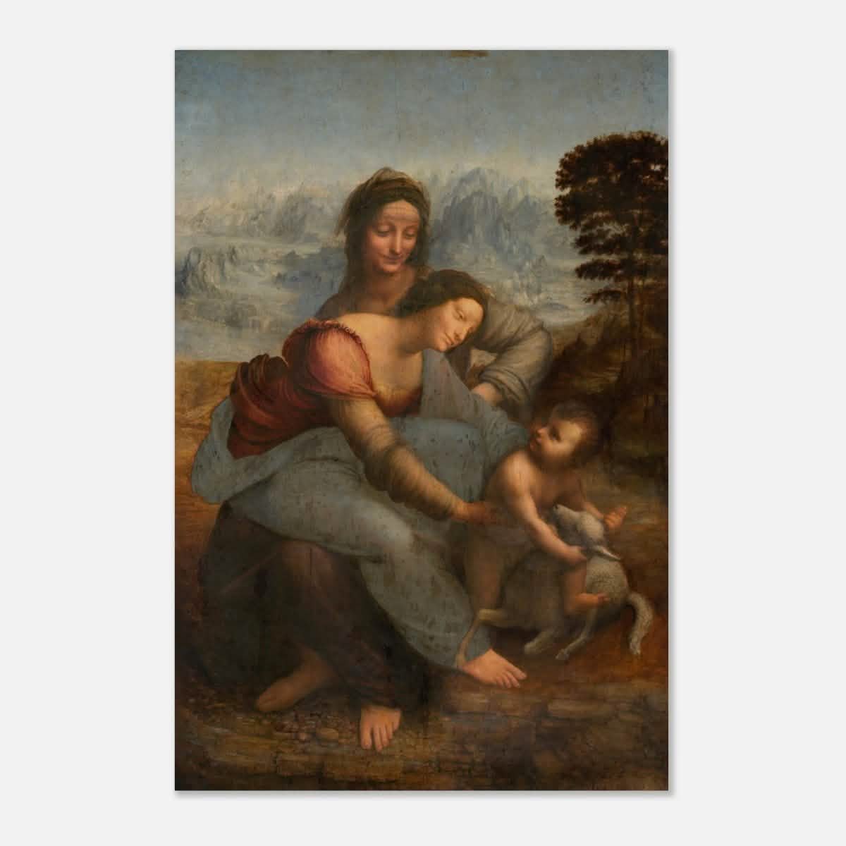 Da Vinci Vintage wall art print | The Virgin and Child with St. Anne by Leonardo da Vinci - Aluminum Print - 30x45 cm / 12x18″ -