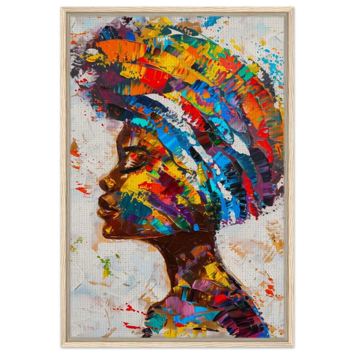 Da Vinci Wall art Print | Eclectic Expressions | African Theme | Contemporary art - Framed Canvas - 60x90 cm / 24x36″ - Wood frame