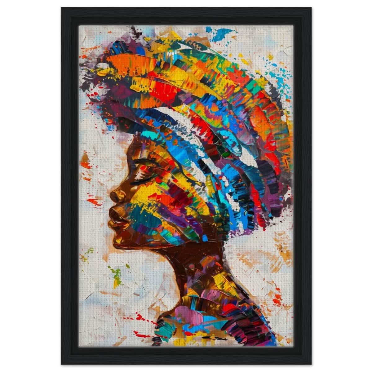 Da Vinci Wall art Print | Eclectic Expressions | African Theme | Contemporary art - Framed Canvas - 30x45 cm / 12x18″ - Black frame