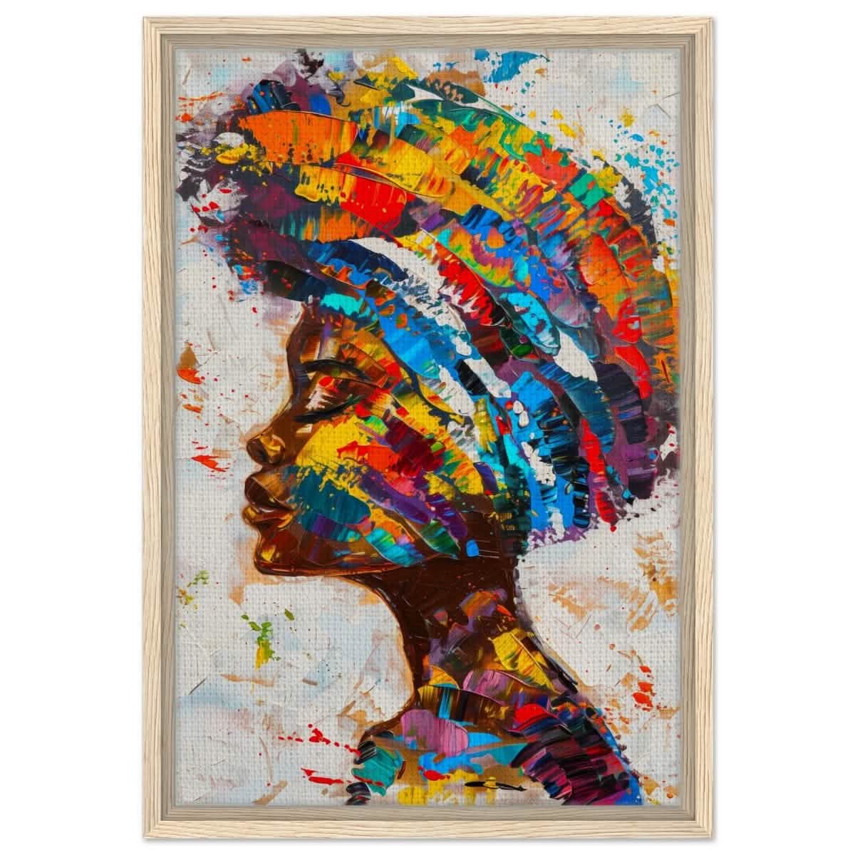 Da Vinci Wall art Print | Eclectic Expressions | African Theme | Contemporary art - Framed Canvas - 40x60 cm / 16x24″ - Wood frame