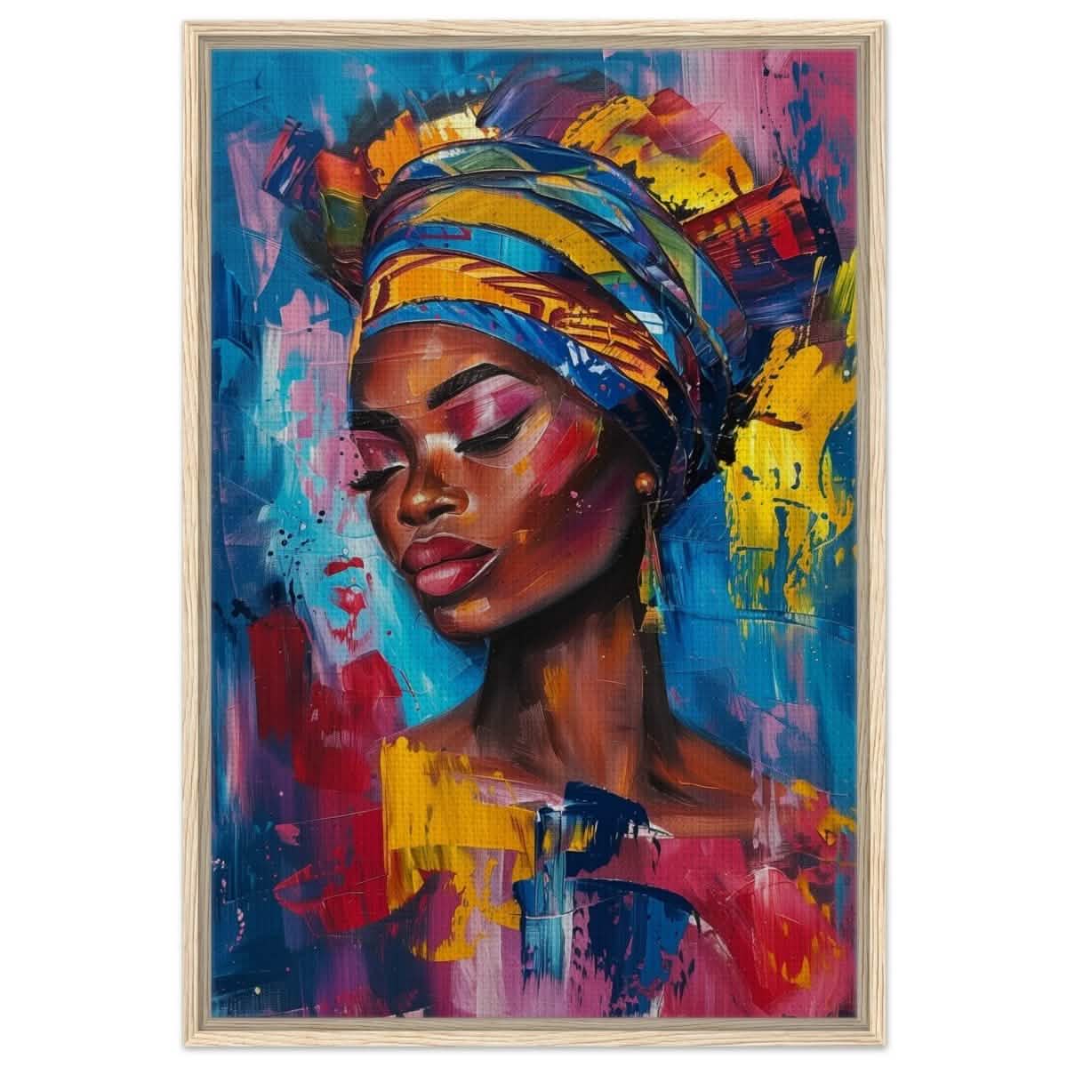 Da Vinci Wall art Print | Eclectic Expressions | African Theme - Framed Canvas - 60x90 cm / 24x36″ - Wood frame