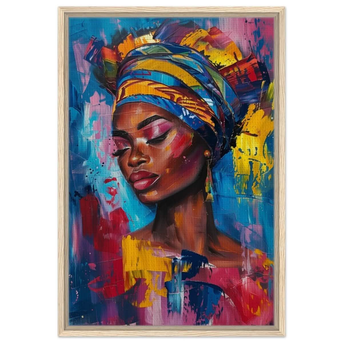 Da Vinci Wall art Print | Eclectic Expressions | African Theme - Framed Canvas - 50x75 cm / 20x30″ - Wood frame