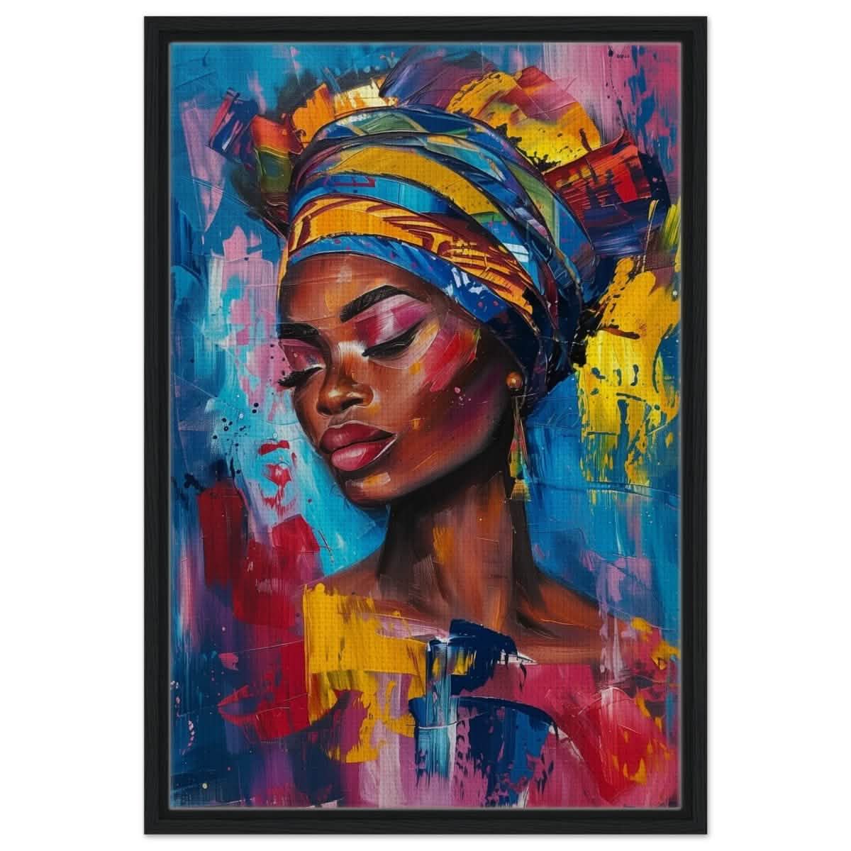 Da Vinci Wall art Print | Eclectic Expressions | African Theme - Framed Canvas - 50x75 cm / 20x30″ - Black frame