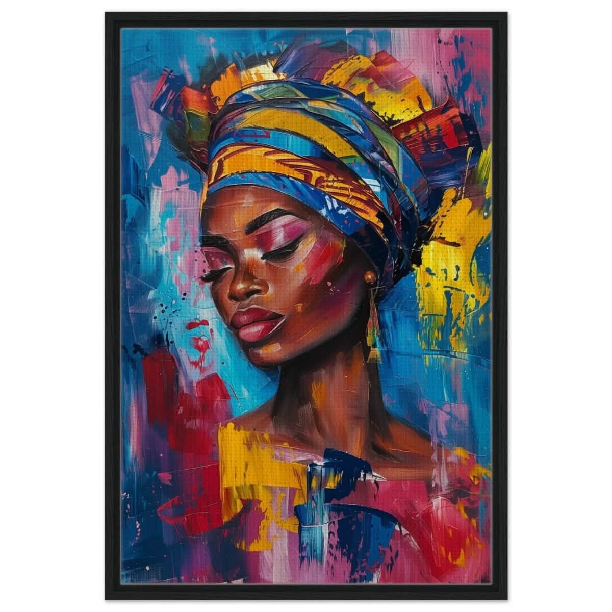 Da Vinci Wall art Print | Eclectic Expressions | African Theme - Framed Canvas - 60x90 cm / 24x36″ - Black frame